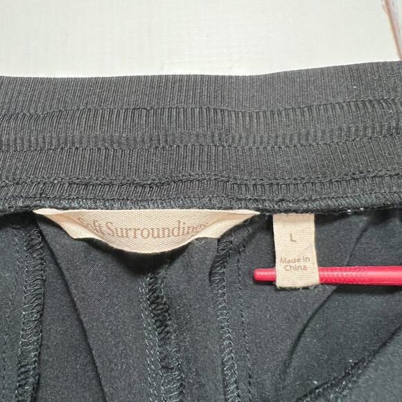 Soft Surroundings Stretch Ankle Zip Pants SIZE L Black Pull On Joggers - Picture 4 of 15